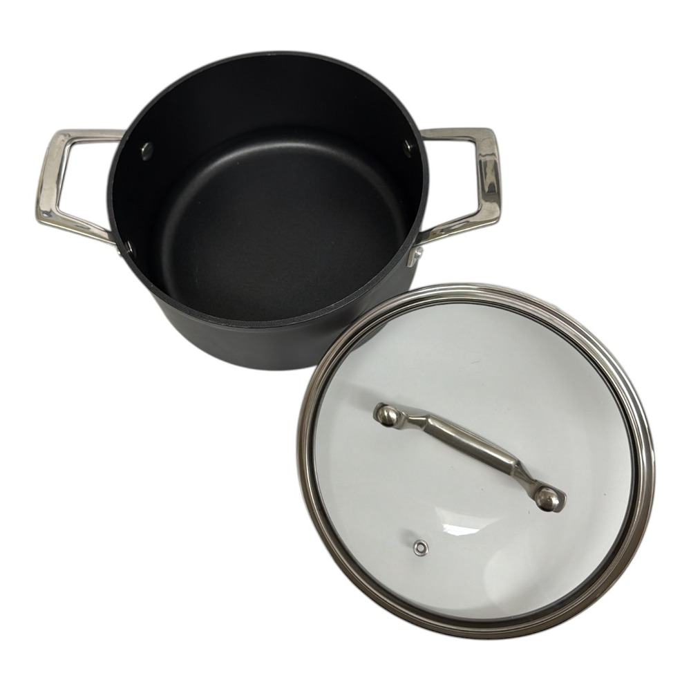 BergHOFF Essentials Nonstick Hard Anodized 8" Stockpot 3.3qt. With Glass Lid - Picture 2 of 5